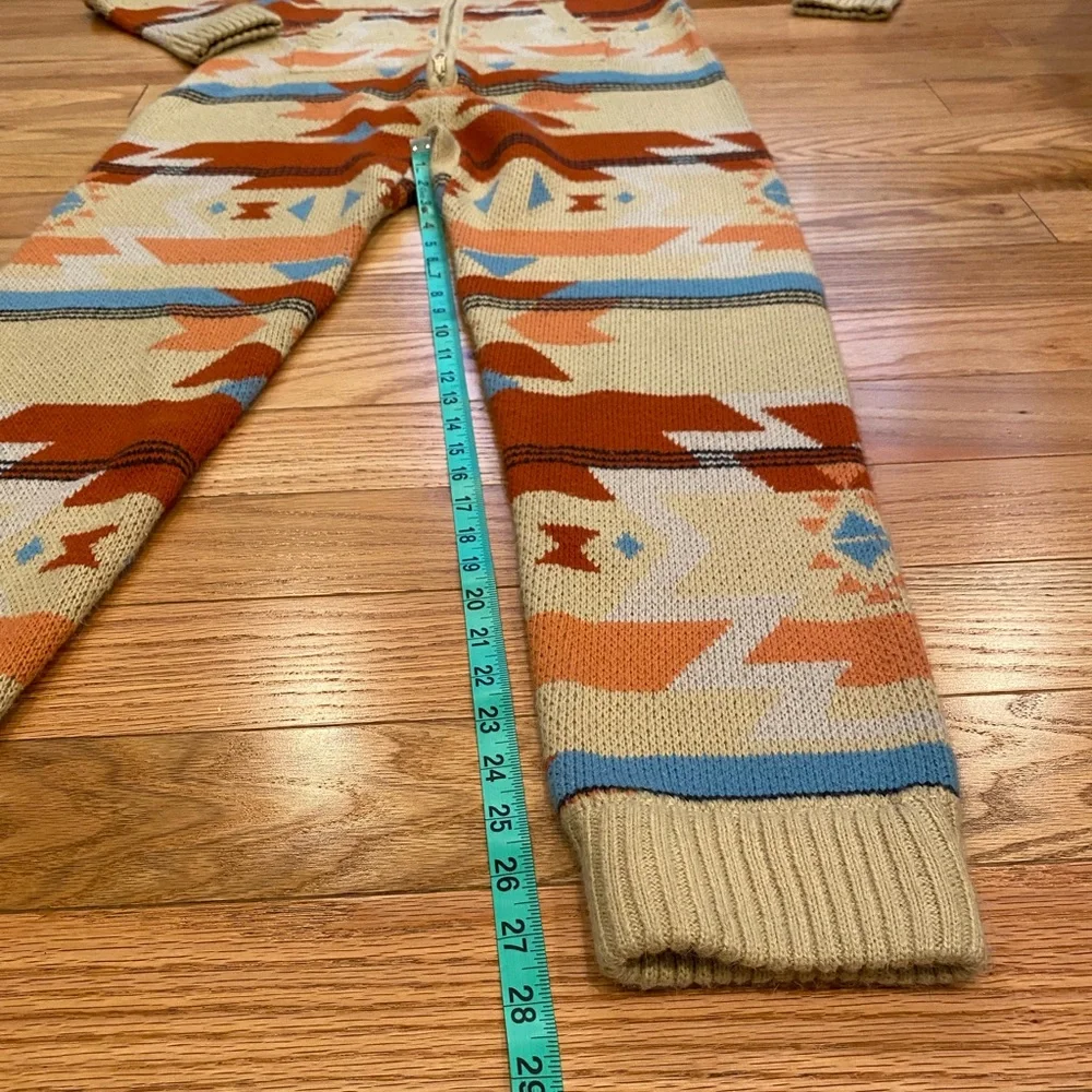 Onepiece Norwegian Zip-Up Hooded Sweater-Knit Geo Design Onesie - Unisex XS - Picture 10 of 15